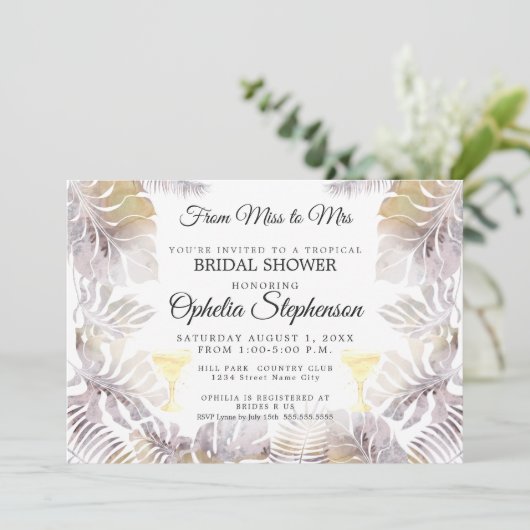 Aquarell Sandy Gold Brautparty Einladung (Stehend Vorderseite)