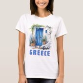 Aquarell Santorini Griechenland modern und elegant T-Shirt (Vorderseite)