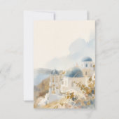 Aquarell Santorini Save The Date Karte (Rückseite)
