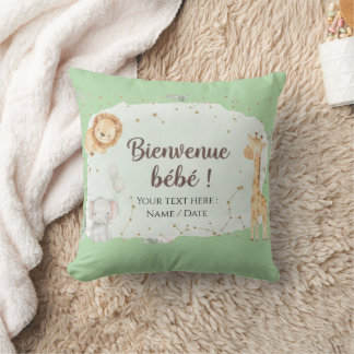 Aquarell-Savannentiere - Willkommen Baby Kissen