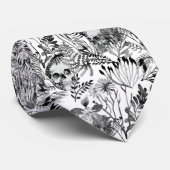 Aquarell-Schädel-Garten Krawatte (Gerollt)