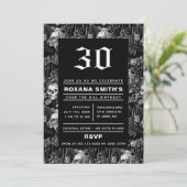 Aquarell-Schädel-Garten über dem Hügel Einladung (Stehend Vorderseite)