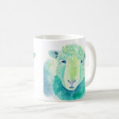 Aquarell-Schaf-Tasse Kaffeetasse (VorderseiteRechts)