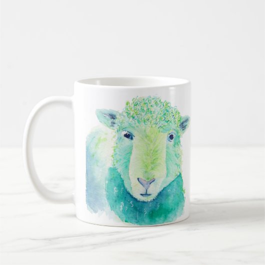 Aquarell-Schaf-Tasse Kaffeetasse (Links)