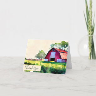 Aquarell-Scheune anpassbar Karte