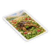 Aquarell-Schildkröte mit Glücksklee Magnet (Rechte Seite)