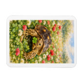Aquarell-Schildkröte mit Glücksklee Magnet (Horizontal)