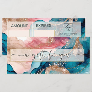 Aquarell schillernde Gold-Geschenkkarte