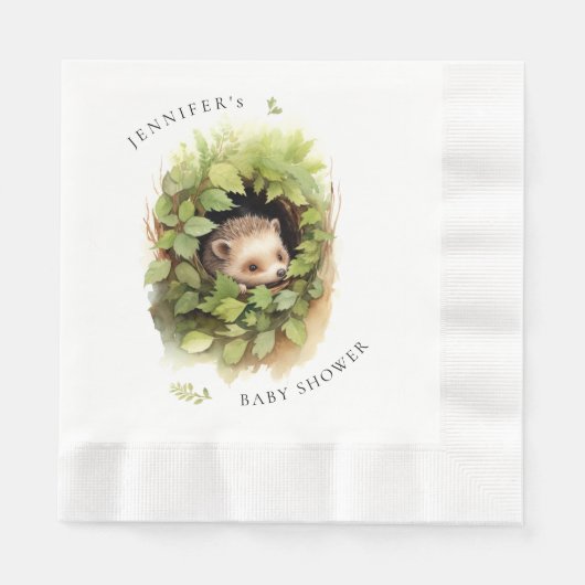 Aquarell Schlafen Igel Kinderdusche Serviette (Vorderseite)