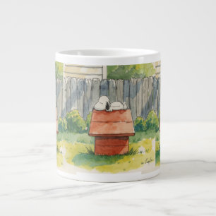 Aquarell schlafender Hund auf rotem Hundehaus Kuns Jumbo-Tasse