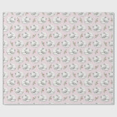 Aquarell Schlafender Polarfuchs & Winterbeere Geschenkpapier (Flach)