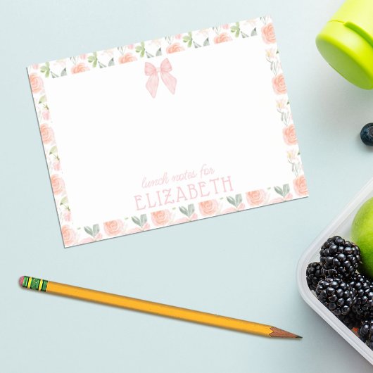 Aquarell-Schleife-Blumen-Kinder-Personalisierte-Mi Post-it Klebezettel