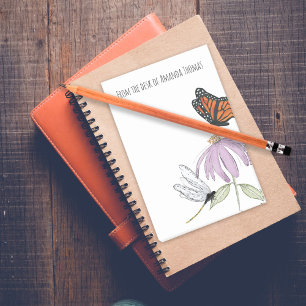 Aquarell-Schmetterling-Blumen personalisiert Post-it Klebezettel