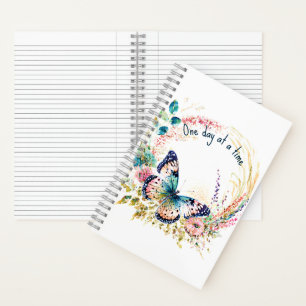 Aquarell-Schmetterling floral kundenspezifisch Notizblock