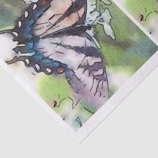 Aquarell-Schmetterling für Glasflasche decoupage Seidenpapier (Ausschnitt)