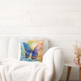 Aquarell-Schmetterling – Künstlerisches Wurfkissen Kissen