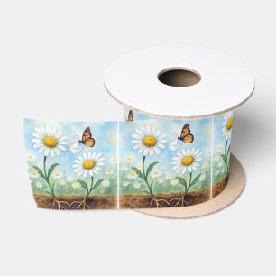 Aquarell-Schmetterling liefert Post an eine Marger Satinband