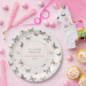 Aquarell Schmetterling Minimalistischer Chic Babys Pappteller (Party)