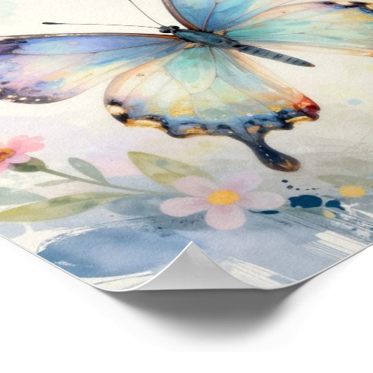 Aquarell Schmetterling Poster (Ecke)