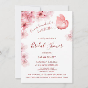 Aquarell Schmetterling   QR-Code Brautparty Einladung