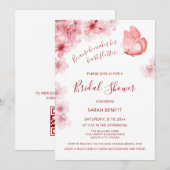 Aquarell Schmetterling | QR-Code Brautparty Einladung (Vorne/Hinten)