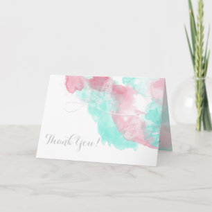 Aquarell Schmetterling Rosa Hochzeit Dankeskarte