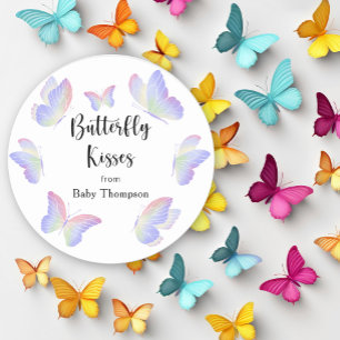 Aquarell Schmetterling - Schmetterlings Küsse Runder Aufkleber