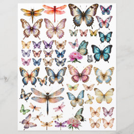 Aquarell-Schmetterling-Set für fusseligen Schnitt