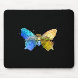 Aquarell Schmetterling Ukraine-Flagge Ukraine-Gesc Mousepad