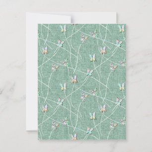 Aquarell Schmetterlinge auf Minzgrün  Postkarte