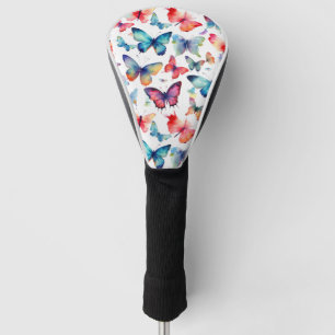 Aquarell-Schmetterlinge Farbige Muster Golf Headcover
