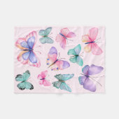 Aquarell-Schmetterlinge Fleecedecke (Vorderseite (Horizontal))
