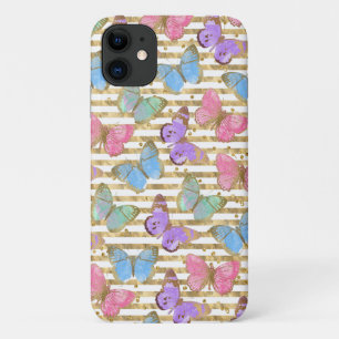 Aquarell-Schmetterlinge Gold-Glitter Case-Mate iPhone Hülle