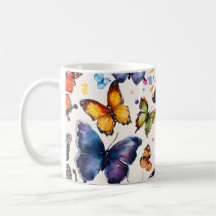 Aquarell-Schmetterlinge Kaffeetasse