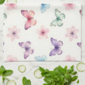 Aquarell-Schmetterlinge Kirschblüten-Muster Geschirrtuch (Gefaltet)