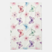 Aquarell-Schmetterlinge Kirschblüten-Muster Geschirrtuch (Vertikal)
