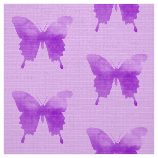 Aquarell-Schmetterlinge - Lavendel und Veilchen Stoff (Muster)