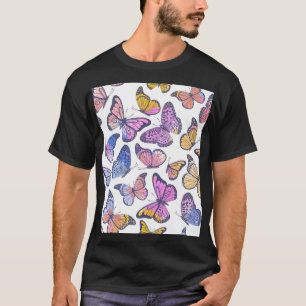 Aquarell-Schmetterlinge: Pastell-Vintage-Muster. T-Shirt