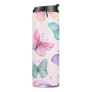Aquarell-Schmetterlinge Thermosbecher