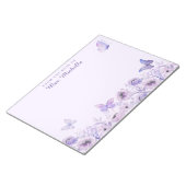 Aquarell Schmetterlinge Wildblumen Garten Lilac Notizblock (angewinkelt)
