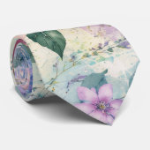 Aquarell-Schmetterlings-Blumenmuster Krawatte (Gerollt)