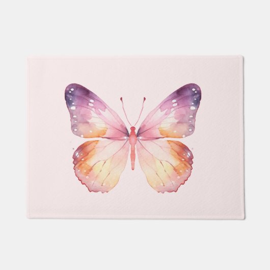 Aquarell-Schmetterlingskunst Fußmatte (Vorderseite)
