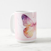 Aquarell-Schmetterlingskunst Kaffeetasse (Vorderseite Links)