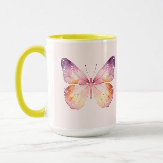 Aquarell-Schmetterlingskunst Tasse (Links)