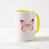 Aquarell-Schmetterlingskunst Tasse (VorderseiteRechts)