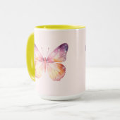 Aquarell-Schmetterlingskunst Tasse (Vorderseite Links)