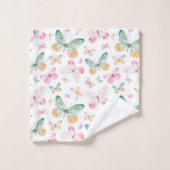 Aquarell-Schmetterlingsmuster Badhandtuch Set (Waschlappen)