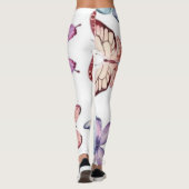 Aquarell-Schmetterlingsmuster-Elemente-Blatt Leggings (Rückseite)