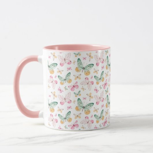 Aquarell-Schmetterlingsmuster Tasse (Links)