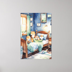 Aquarell schmückende Kinderzimmer Kunst Leinwanddruck